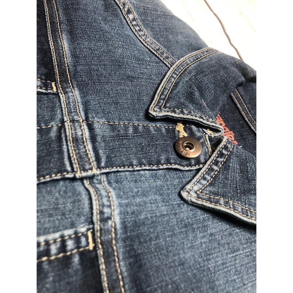 Wrangler Authentics Women’s Denim Jacket Long Sleeve Button Up Small Blue R6 - Picture 4 of 12